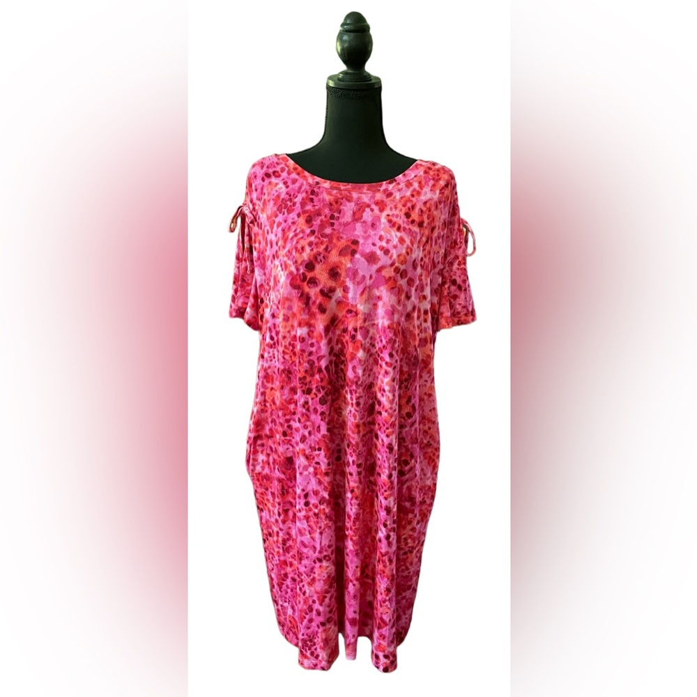 Terra & Sky: Pink Dress with Drawstring Shoulder Ties